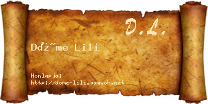 Döme Lili névjegykártya